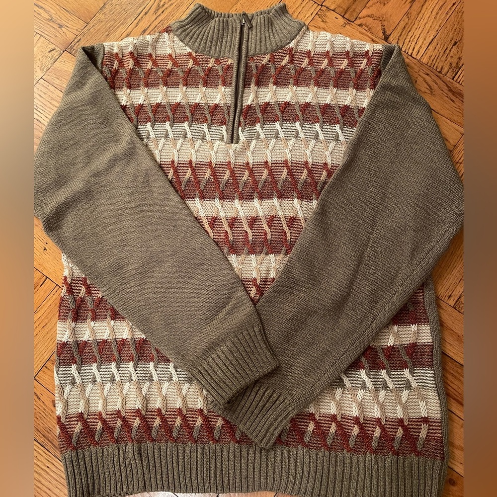 Men’s Peletti Vintage Quarter Zip Mock Neck Sweater